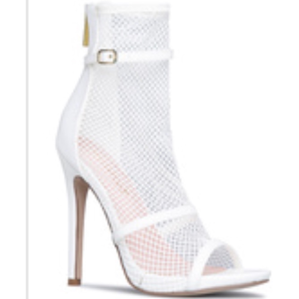 Beautiful white colored mesh booties